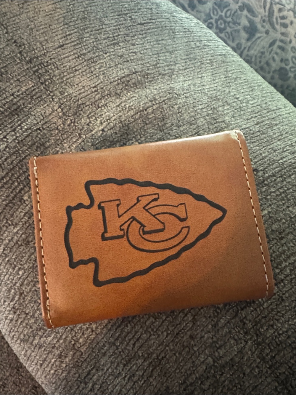 Brown Leather KC Logo Bifold Card & Key Holder